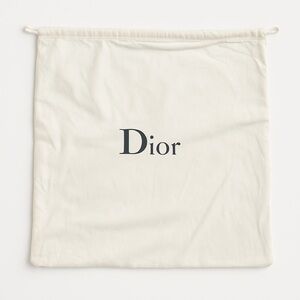 Dior White Cotton Dust Bag – Drawstring Closure